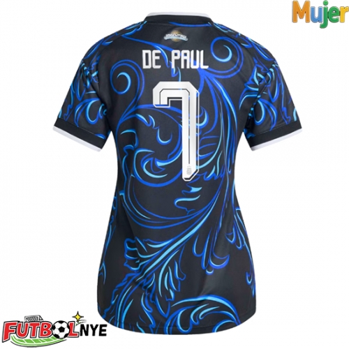 Camiseta Argentina Rodrigo De Paul #7 Visitante Equipación para mujer Mundial 2026 manga corta